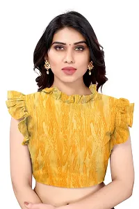 BANSARI FASHION Women's Georgette Saree with Unstitched Blouse Piece [Yellow]-thumb4