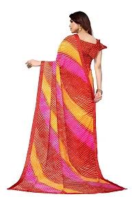 BANSARI FASHION Women's Georgette Saree with Unstitched Blouse Piece [Red.]-thumb3