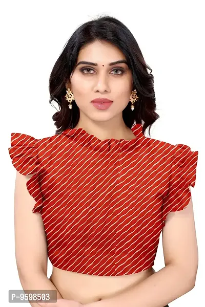 BANSARI FASHION Women's Georgette Saree with Unstitched Blouse Piece [Red.]-thumb5