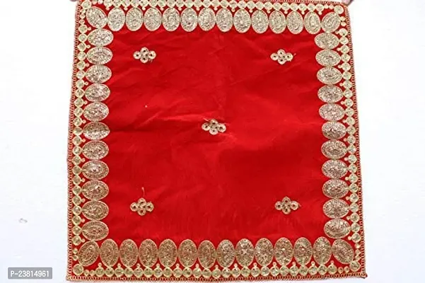 Red Fabric Assan Puja Cloth Chowki