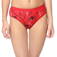 Barasti Womens High Coverage Super Combed Cotton Printed Elastane Stretch Hipster with Exposed Waistband and StayFresh Treatment (Pack Of 1) (Julie_Red)-thumb4