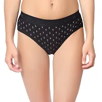 Barasti Women's Comfortable Printed Cotton Hipster Panties (Pack of 1) (POLO_Black)-thumb4