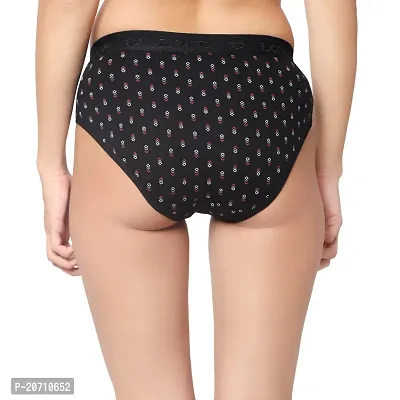 Barasti Women's Comfortable Printed Cotton Hipster Panties (Pack of 1) (POLO_Black)-thumb2