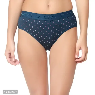 Barasti Women's Comfortable Printed Cotton Hipster Panties (Pack of 1) (POLO_Blue) 2076-thumb3