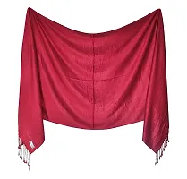 Elite Maroon Satin Solid Stole Scarf For Women and Girls-thumb2