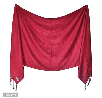 Elite Maroon Satin Solid Stole Scarf For Women and Girls-thumb3