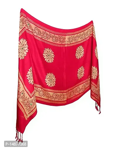 VASTRAM Soft Satin Fabric Stoles, Fit for Trendy and Stylish Look. Size Length 175 cm Width 70 cm (PINK)