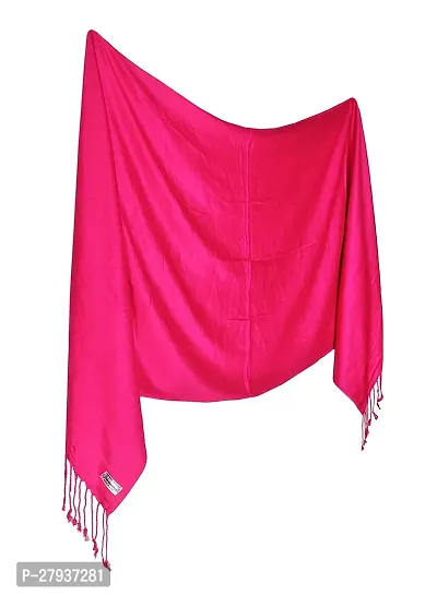 Elite Pink Satin Solid Stole Scarf For Women and Girls