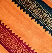 Soft Cotton Gamcha Ocher (Bhagwa) Color Wide Border Useful for puja, Festivals, for Covering Head and face, or for Any Other Purpose, Pack of 2 Paces. (Size 180 cm Length 80 cm Width)-thumb1