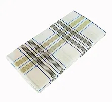 VASTRAM PolyCotton White Check Lungi for Men Free Size Unstitched Lungi Combo (Pack of 2) Length- 2 Mts. Each (Depends on Design Availability)-thumb2