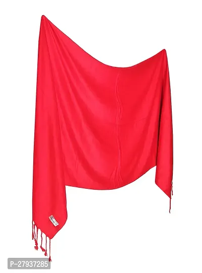 Elite Red Satin Solid Stole Scarf For Women and Girls