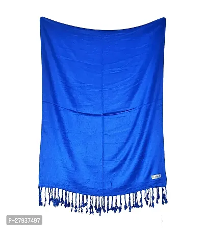 Elite Blue Satin Solid Stole Scarf For Women and Girls-thumb3