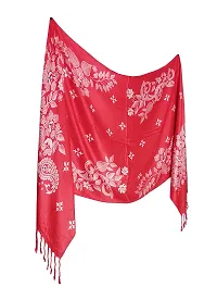 Elite Red Satin Printed Stole Scarf For Women and Girls-thumb1
