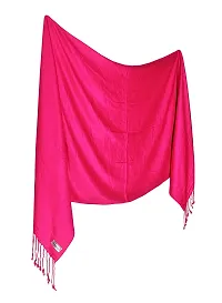 Elite Pink Satin Solid Stole Scarf For Women and Girls-thumb1