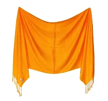 Elite Yellow Satin Solid Stole Scarf For Women and Girls-thumb2