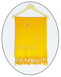 Elite Yellow Satin Printed Stole Scarf For Women and Girls-thumb1