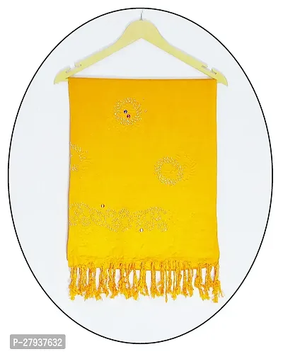 Elite Yellow Satin Printed Stole Scarf For Women and Girls-thumb2