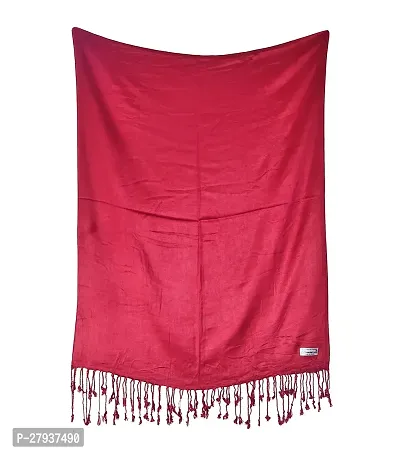 Elite Maroon Satin Solid Stole Scarf For Women and Girls