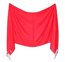 Elite Red Satin Solid Stole Scarf For Women and Girls-thumb2