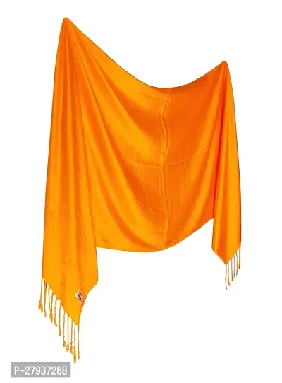Elite Yellow Satin Solid Stole Scarf For Women and Girls