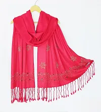 Elite Red Satin Printed Stole Scarf For Women and Girls-thumb1