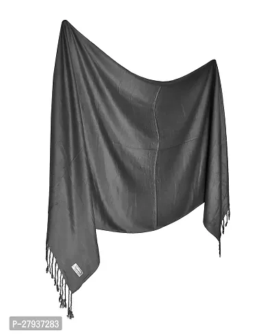 Elite Black Satin Solid Stole Scarf For Women and Girls