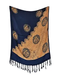 Elite Navy Blue Satin Printed Stole Scarf For Women and Girls-thumb1