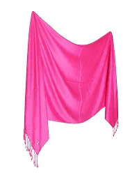 Elite Pink Satin Solid Stole Scarf For Women and Girls-thumb1