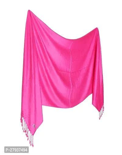 Elite Pink Satin Solid Stole Scarf For Women and Girls-thumb2