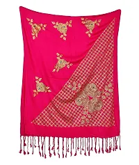 VASTRAM Fancy Stole Pink Color Made of Soft Satin Fabric, Size - 175 X 75 cm, (Design depends on stock availability)-thumb2