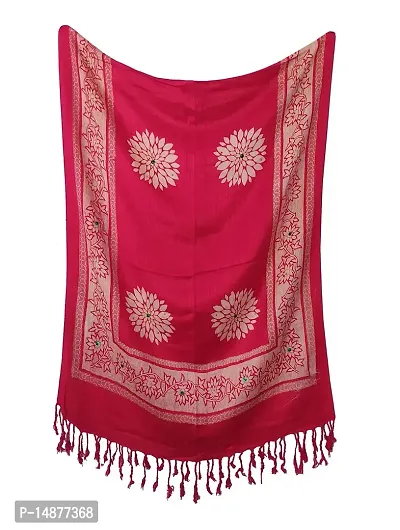 VASTRAM Soft Satin Fabric Stoles, Fit for Trendy and Stylish Look. Size Length 175 cm Width 70 cm (PINK)-thumb3