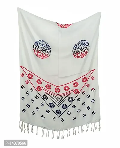 VASTRAM Soft Satin Fabric White Color Stoles, Fit for Trendy and Stylish Look. Size Length 175 cm Width 70 cm