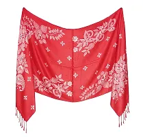 Elite Red Satin Printed Stole Scarf For Women and Girls-thumb2