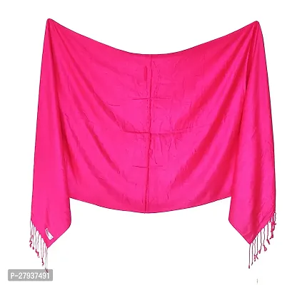 Elite Pink Satin Solid Stole Scarf For Women and Girls-thumb3