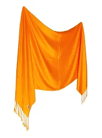 Elite Yellow Satin Solid Stole Scarf For Women and Girls-thumb1