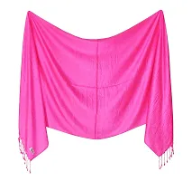 Elite Pink Satin Solid Stole Scarf For Women and Girls-thumb2