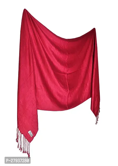 Elite Maroon Satin Solid Stole Scarf For Women and Girls