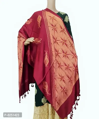 Fancy Satin Stole For Women  Girls Size- 175 x 75 cm, Design depends on stock availability-thumb0
