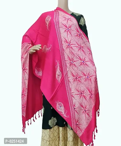 Fancy Satin Stole For Women  Girls Size- 175 x 75 cm, Design depends on stock availability