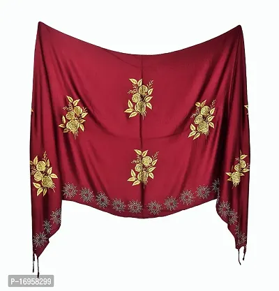 Trendy Stone Border Satin Stoles, Size 175 X 75 cm Aprox,