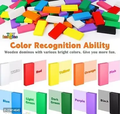 180 Pcs Super Dominos Blocks 12 Color Bulk Wooden Dominos Blocks Set Kids Game Educational Play Toy Domino Racing Toy Game 12 Colors 15 Dominos Blocks Each Color