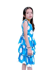 SATIKA VASTRAM Baby Girls Floor Length Cotton Sleeveless Dress with Bow Applique Ideal for Special Occasions Blue-thumb1