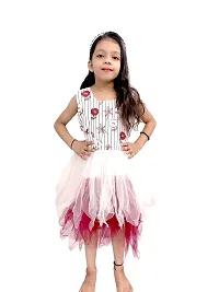 SATIKA VASTRAM Baby Girls Solid Lycra Floor Length Frock with Round Neck and Sleeveless (5-6 Years, Red)-thumb4