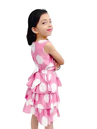 SATIKA VASTRAM Baby Girls Floor Length Cotton Sleeveless Dress with Bow Applique Ideal for Special Occasions Pink-thumb3