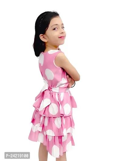 SATIKA VASTRAM Baby Girls Floor Length Cotton Sleeveless Dress with Bow Applique Ideal for Special Occasions Pink-thumb4