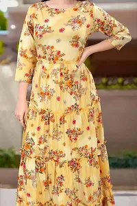 SATIKA VASTRAM Women's Western Cotton Blend Digital Printed Gown - Stylish and Glossy Fashion Choice (XXL) Yellow-thumb4