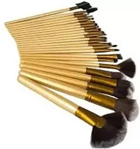 Professional Series Makeup Brush Set With Leather Pouch 24pc golden  (Pack of 24)-thumb2