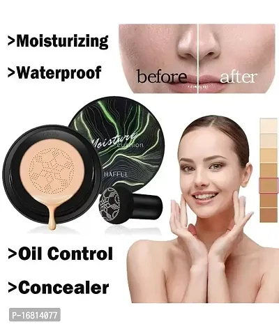 SUNISA Air Cushion BB Cream Isolation BB Nude Concealer Waterproof Liquid Foundation CC Cream  Cream,  with 10 pcs black makeup brushes-thumb5