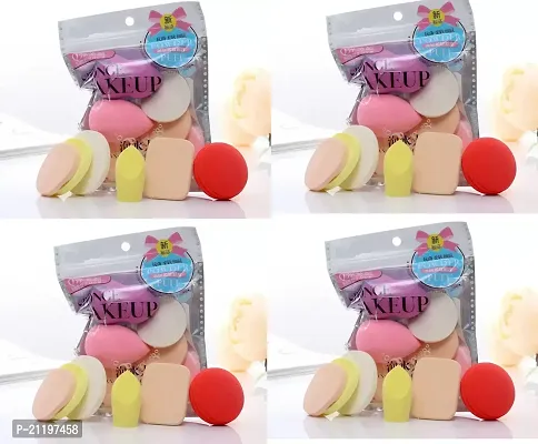 WASHABLE MAKEUP BLENDER PUFF PACKET(4 pack)  Diffrent color-thumb0