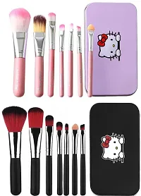 Hello Kitty 7pc Makeup Brushes (PINK+BLACK)  (Pack of 7)-thumb2